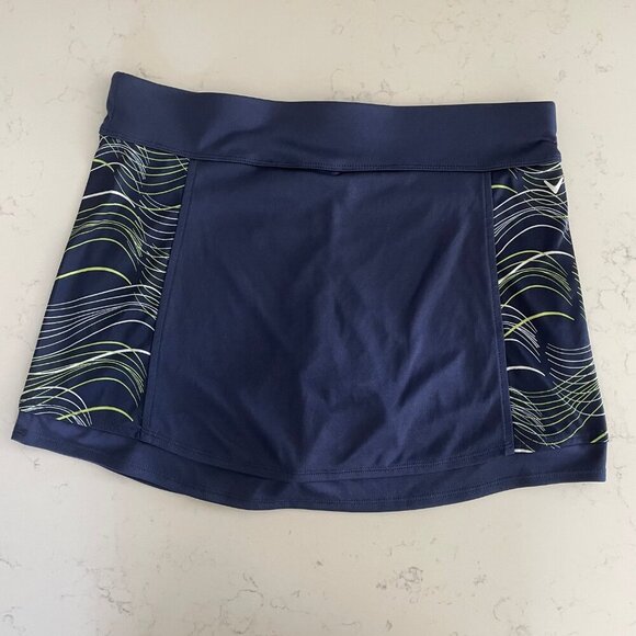 Callaway Opti-Dri Activewear Poly Golf Skirt/Skort Navy w Grn Wht Side Panels M - Picture 10 of 10